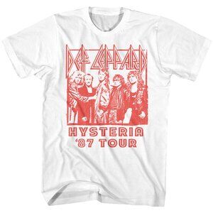 Def Leppard Hysteria 1987 Group Graphic Band T-Shirt Vintage Rock Tee 73